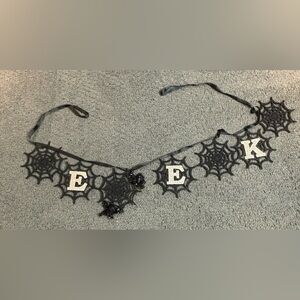 Eek Black Halloween Spider Web Garland 57”